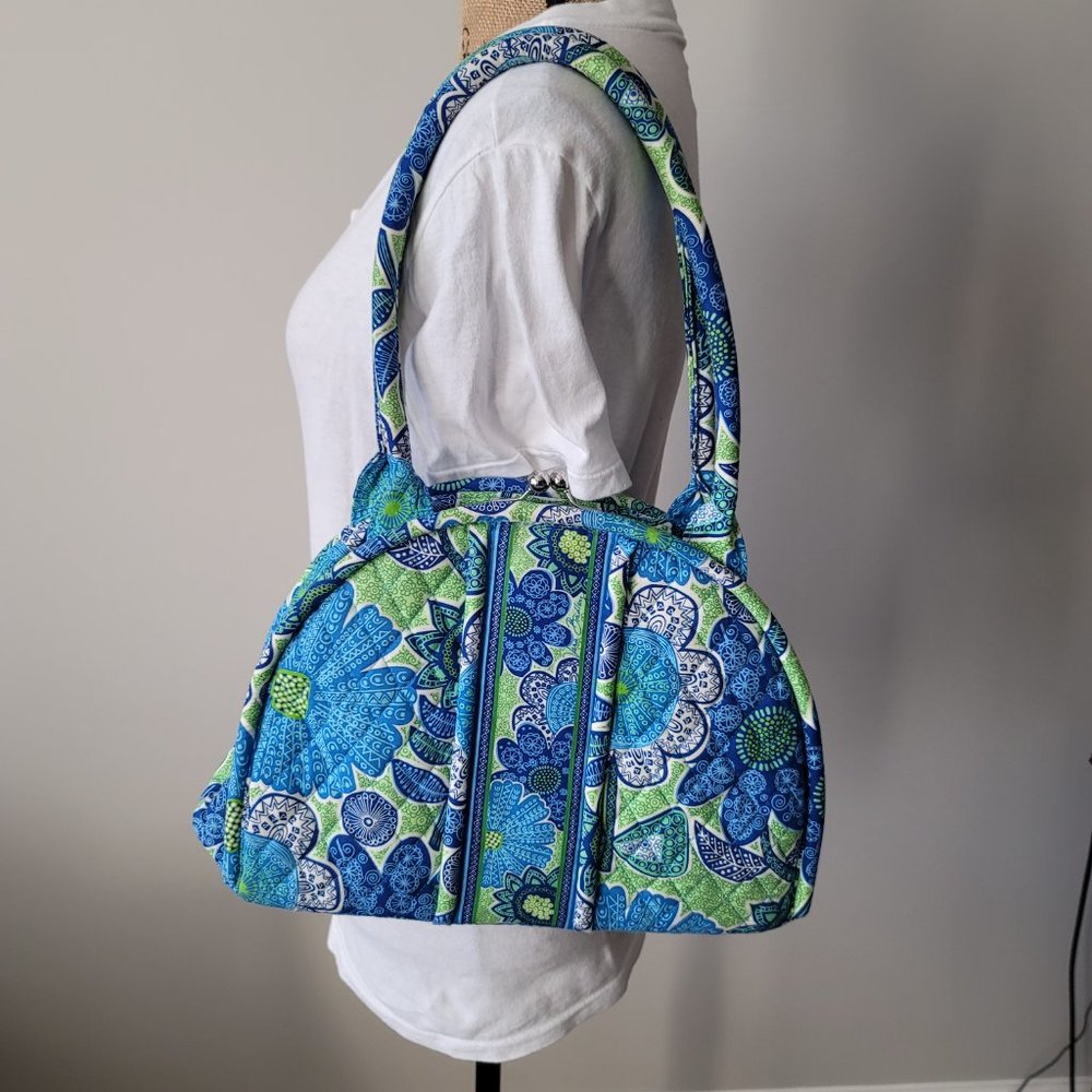 Vera Bradley Half Circle Purse - Green Blue Pattern